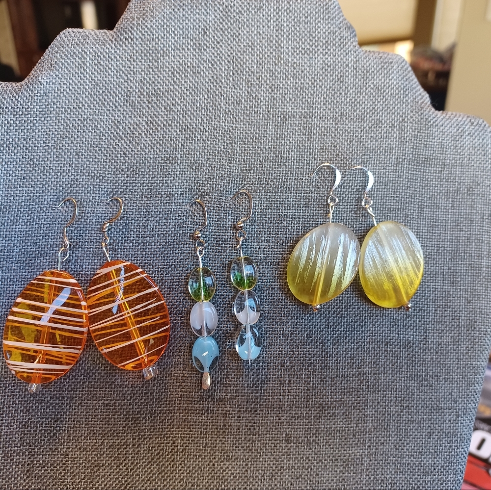 3 pairs handmade earrings perfect for summer!